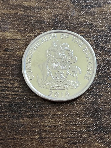 2016 Bahamas 5 Cents Nickel Plated Steel Pineapple Actual
