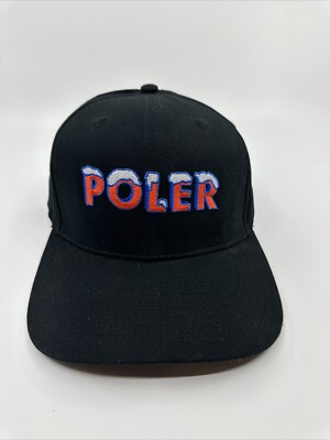 POLER Trucker Hat Black OSFM Embroidered Frosty Logo