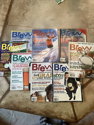 Brew Your Own  The How-To HomeBrew Beer Lot of (8) Magazines Years 2001 And 2002