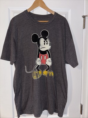 Disney Mens Mickey Mouse Mad Angry Face Shirt 2XL