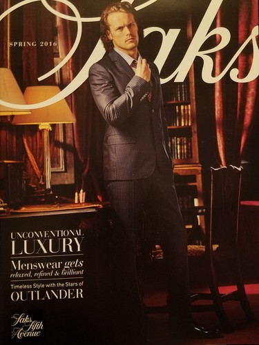 **Rare** Saks Magalog spring 2016 Outlander feature, Sam Heughan Caitriona Balfe