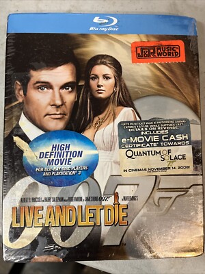 Live and Let Die (Blu-ray Disc, 1973, 2008)  Roger Moore  007 James Bond .  NEW