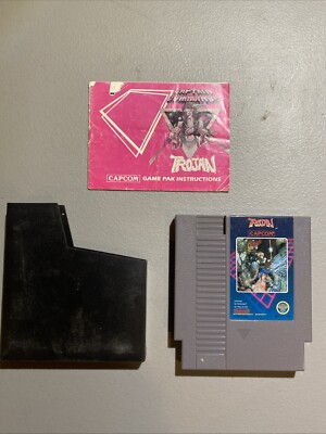 Vintage 1985 Nintendo NES CAPTAIN COMMANDO TROJAN CAPCOM With Manual working