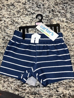 NWT Carter's Child of Mine Baby Boy Shorts Blue & Gray 2-Pack Size 0-3M