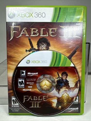 Fable III 3 (2010 Xbox 360) Game Disc Only Artwork And Case
