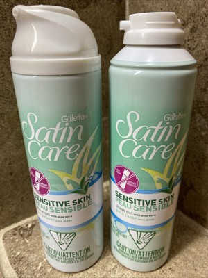 2x Gillette Satin Care Sensitive Skin Shaving Cream Gel Women 7oz Aloe Vera