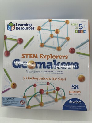 Learning Resources Stem Explorers Geomakers 58 Pcs Kids 5+ Toy 3D Building 9293
