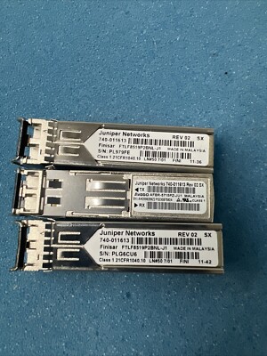 Lot of 3 Juniper 740-011613 AFBR-5715PZ-JU1 1000 Base-SX SFP Transceiver