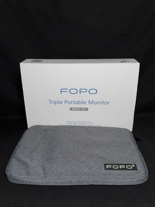 FOPO Triple Portable Monitor for Laptop S12 Portable 12 Inch