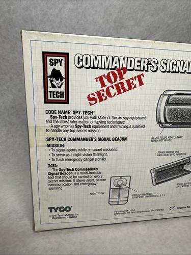 Tyco Spy Tech 1989 Vtg Toys Box accessories Commanders Signal Beacon Strobe B27