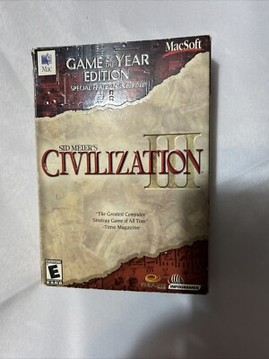 MAC Sid Meier's Civilization III (big box, Complete) everything shown included!