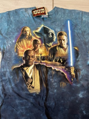 Star Wars Jedi Council Vintage Liquid Blue T Shirt Sz L
