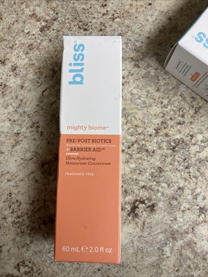 Bliss Mighty Biome Pre/Post Biotics + Barrier Aid,Ultra Moisturizer NEW IN BOX