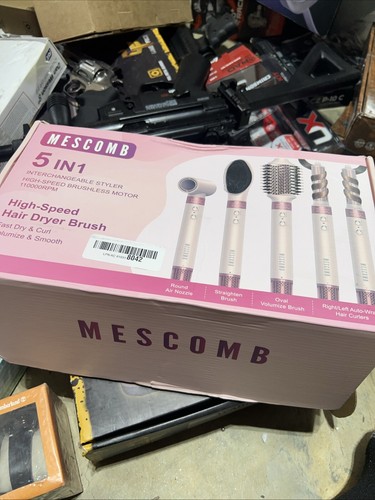 Mescomb 5-in-1 Hair Dryer Brush Set with High-Speed Brushless Motor, Diffuser