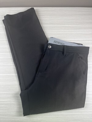 Adidas Golf Pants Mens 34x30 Black Shimmer Performance Stretch