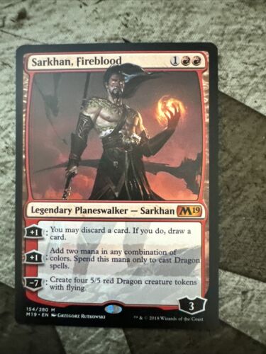 Sarkhan Fireblood 1x FOIL M19 MTG Core Set 2019 Mythic MINT red Sarkhan Fireblood 1x FOIL M19 MTG Core Set 2019 Mythic MINT red