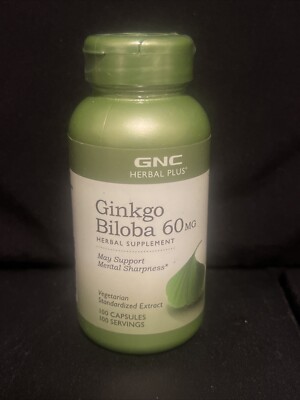 GNC HERBAL PLUS Ginkgo Biloba 60 mg For Mental Sharpness 100ct Exp 09/26