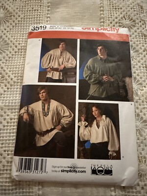 Simplicity #3519 misses mens teens shirt costume new Xs - Xlg oop