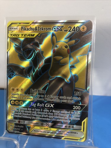 2019 Pokemon Sun & Moon Pikachu & Zekrom GX 162/181 Holo NM