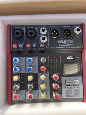 Pyle 4-Ch. Bluetooth Studio Mixer-Pro Audio Digital DJ Audio Mixer Console