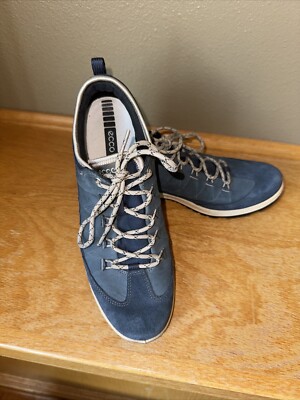 ECCO Aspina Hiking Shoes Women s Size 9 EU 39 Goretex Suede Low Tops - Blue