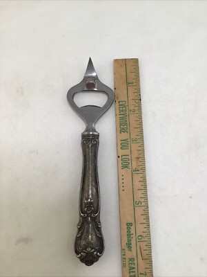 Antique WEB STERLING SILVER Handle with Stainless Italy Bottle Opener.