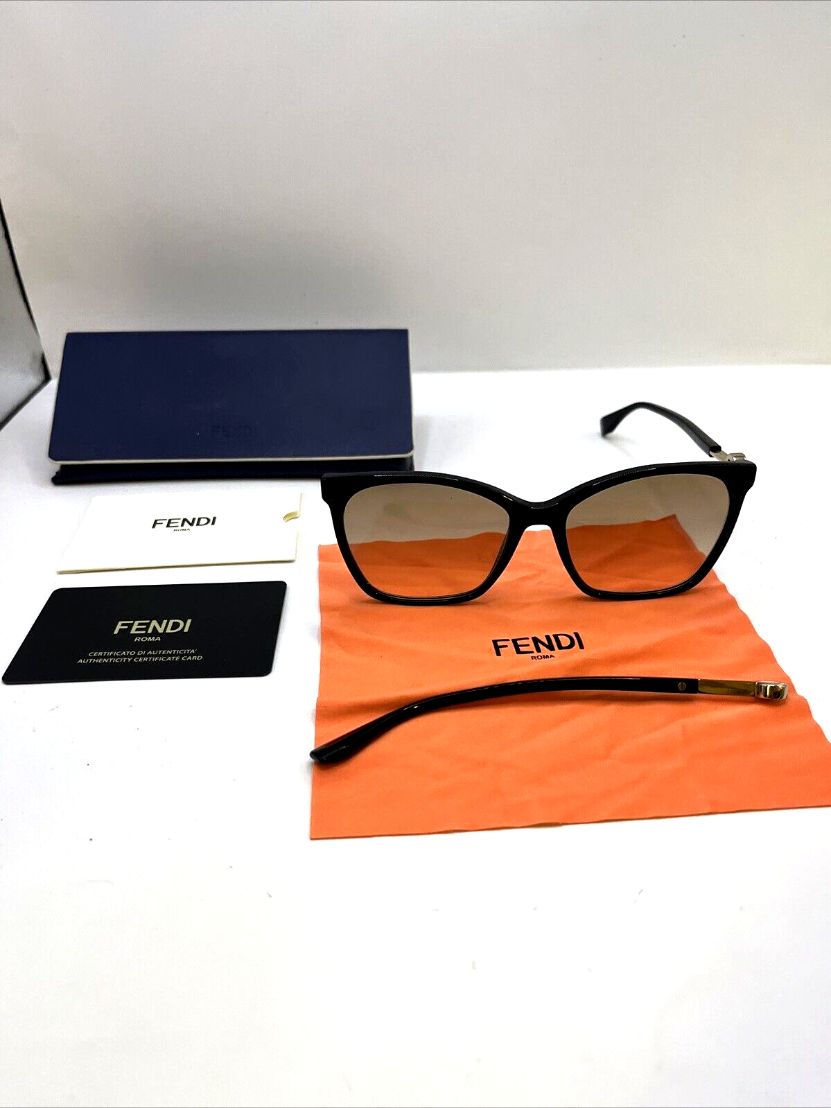 Fendi Sunglasses With Case FF 0344/S 807M2 Black Gold Frame