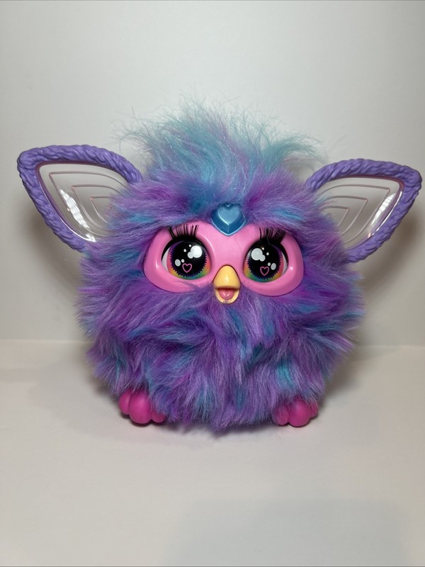 Furby Purple Plush Tie Dye Interactive Toy 2023 Glowing Ears
