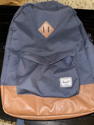 Herschel Heritage Canvas Backpack With Laptop Sleeve 21.5 L Navy Blue/Brown