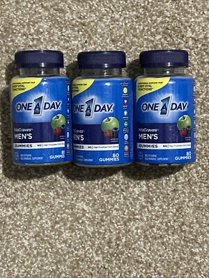 Lot 3 UNITS- One A Day MEN'S VitaCraves Gummies, Multivitamin For Men 80 Gummies