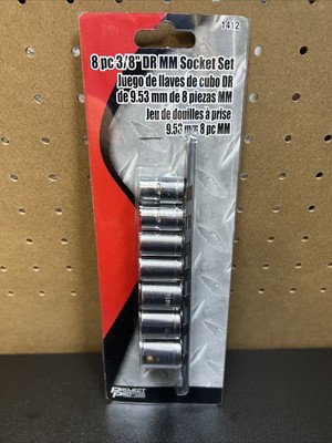 Performance Tool 8pc 3/8'' MM Socket Set w/ 1412