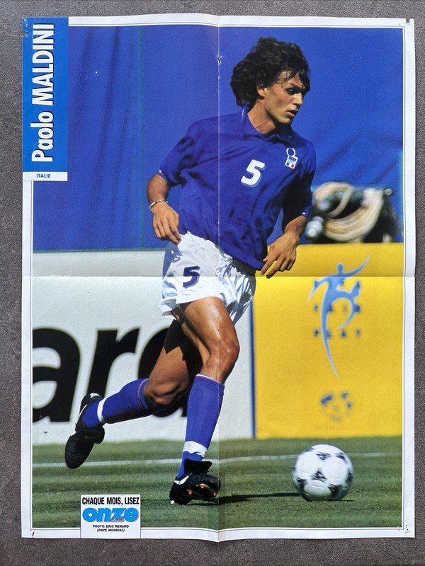 Poster  Onze Mondial Paolo Maldini Wc 1994 Italia Italy ð®ð¹