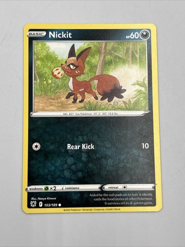 ポケモンカード Nickit 103/189 HP60 Amazon.com: Pokemon Trick or Trade - Nickit - Astral