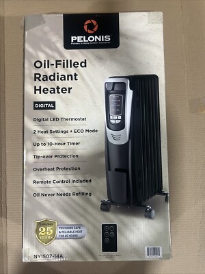 Pelonis NY1507-14A 1500 W Portable Oil Filled Radiator - Silver