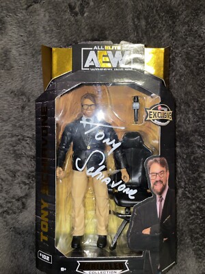 AEW Tony Schiavone Signed Exclusive Unraveled Figure. #102. NEW.