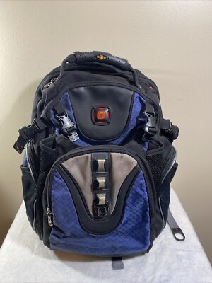 Wenger Swiss Gear Maxxum 16  Laptop Tablet Backpack Black Blue