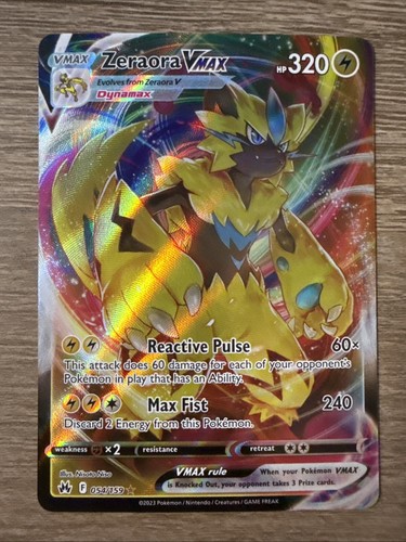Pokémon TCG Zeraora VMAX Crown Zenith 054/159 Holo Ultra