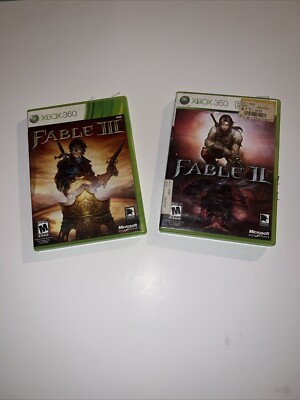 Microsoft Fable 2 (Xbox 360, 2018) Video Game - Complete With Manual & Fable 3 