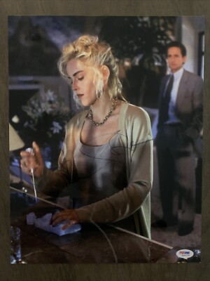 SHARON STONE SIGNED BASIC INSTINCT POSTER PSA AUTHENTIC