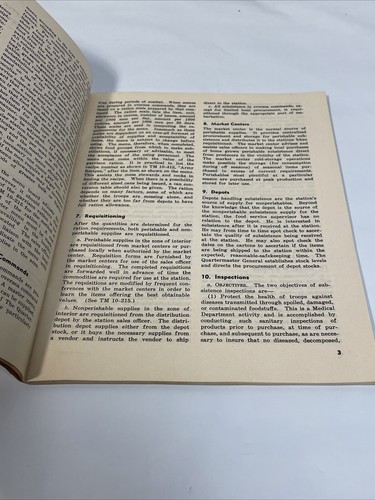 1948 Food Service Supervision Training Book US Army Military Booklet Mess KP