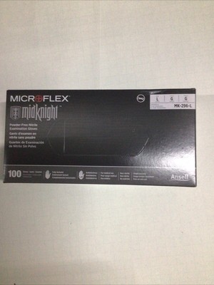 Microflex MK-296L MidKnight Black Nitrile Gloves - Large