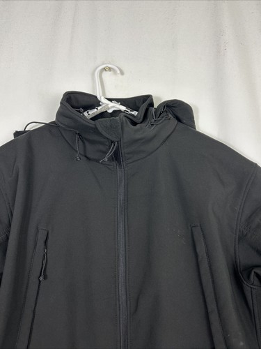 Rothco XL Tactical Jacket 9746 Black Full Zip Hooded Pockets Polyester