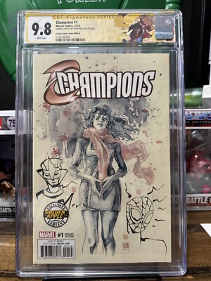Champions 1 Cgc 9.8 Golden Apple Comics Signed & Sketch 2x David Mack