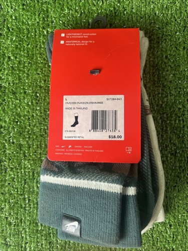 Nike Training / SNKR Sneaker Crew Socks 2 Pack Men's 8-12 SX7284-943 green