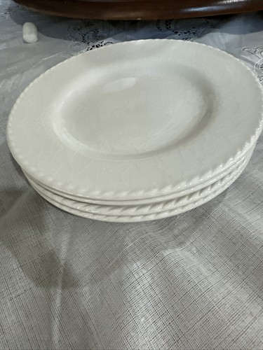 Pier 1 BIANCA White Embossed Rope Edge Salad Plates 8