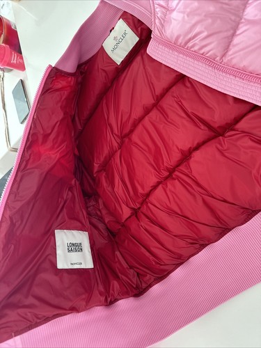 Pre-owned Moncler Merlat Puffer Bomber Jacket Pink Size 2