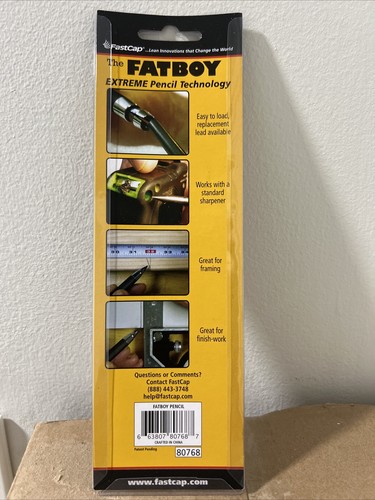 Fatboy Mechanical Carpenter Pencil with Eraser & Clip - Perfect for Architect...