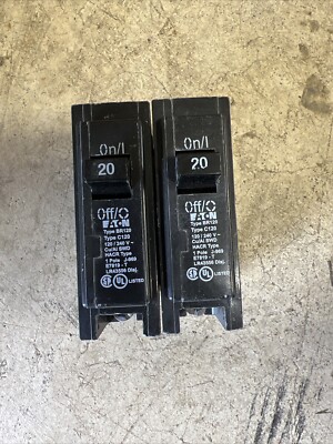 2X Eaton Cutler Hammer BR120 Circuit Breaker 1 Pole 20 Amp Type C120 NEW