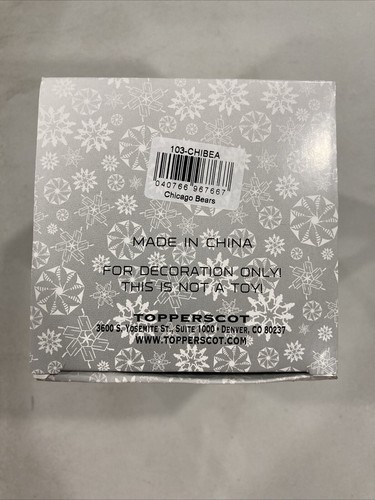 Chicago Bears Football NFL Round Shatterproof Christmas Tree Ornament Boxed