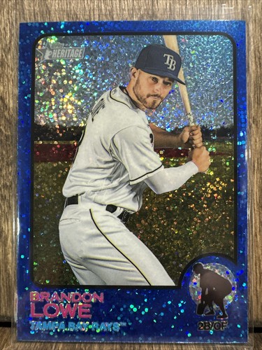 2022 Topps Heritage Brandon Lowe #226 Blue Sparkle Parallel